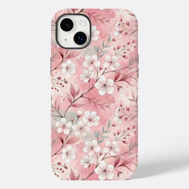 Sakura Flower Pattern Pink  Case-Mate iPhone Case (Back)