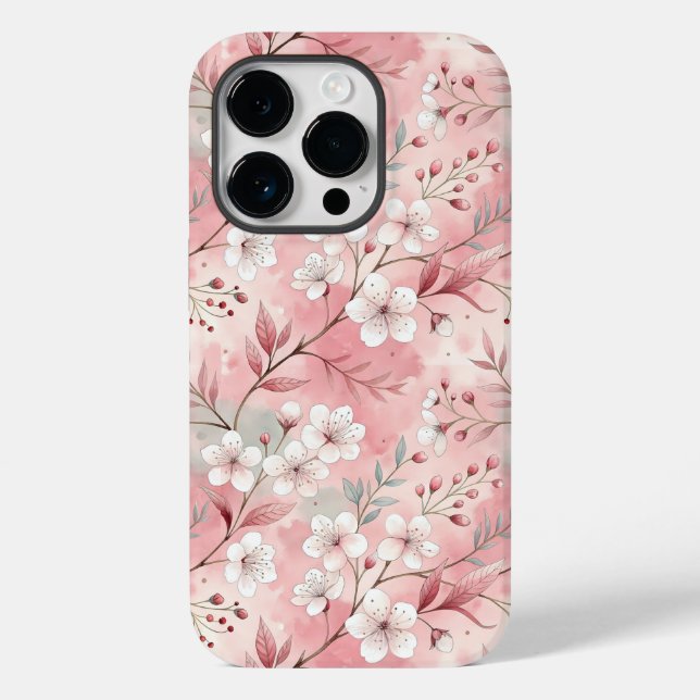 Sakura Flower Pattern Pink  Case-Mate iPhone Case (Back)