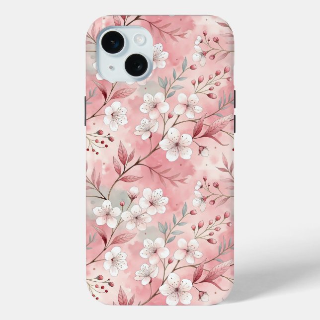 Sakura Flower Pattern Pink  Case-Mate iPhone Case (Back)