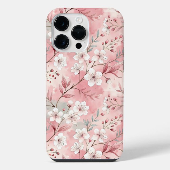 Sakura Flower Pattern Pink  iPhone Case (Back)