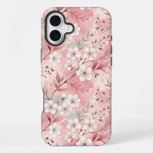 Sakura Flower Pattern Pink iPhone 16 Plus Case