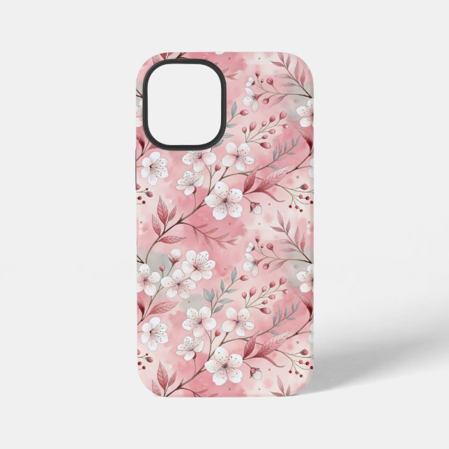 Sakura Flower Pattern Pink  iPhone Case (Back)