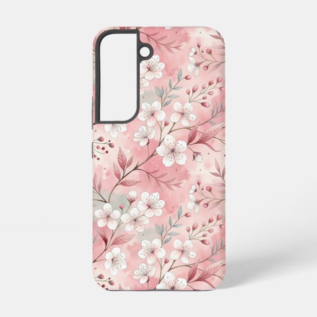 Sakura Flower Pattern Pink  Samsung Galaxy S22 Case (Back)