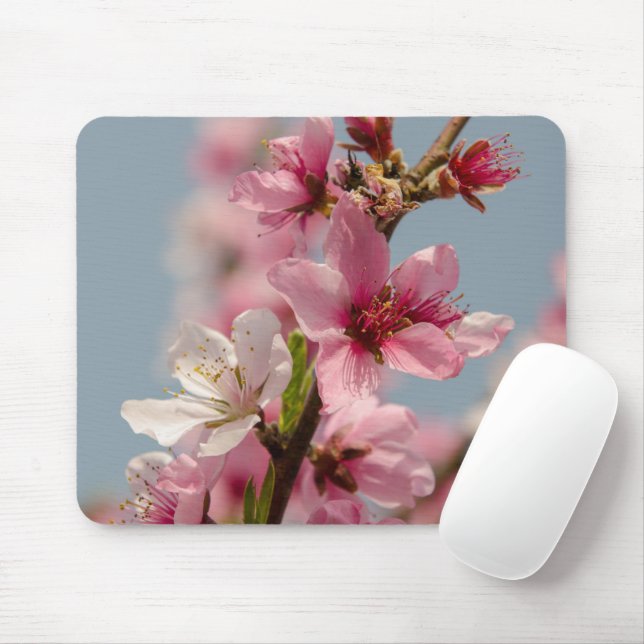 Sakura Flower, Pink Japanese Flower Mouse Mat (With Mouse)