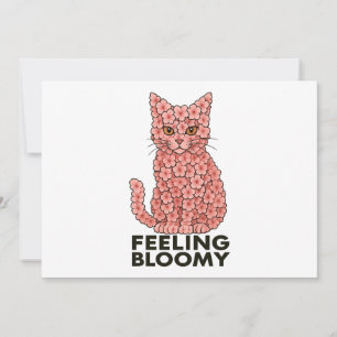 Sakura Flowers Cat Feeling Bloomy Invitation