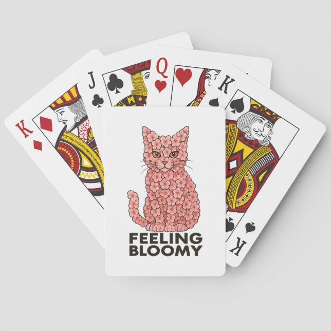 Sakura Flowers Cat Feeling Bloomy Playing Cards (Back)