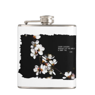Sakura flowers hip flask