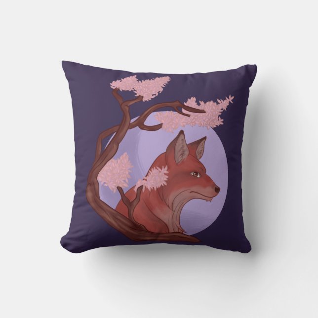 Sakura Fox Cushion (Front)