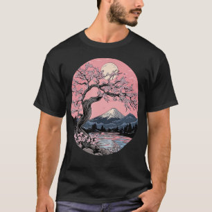 Sakura Garden Mount Fuji Cherry Blossom Japanese T-Shirt
