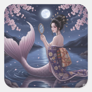 Sakura Gaze Square Sticker