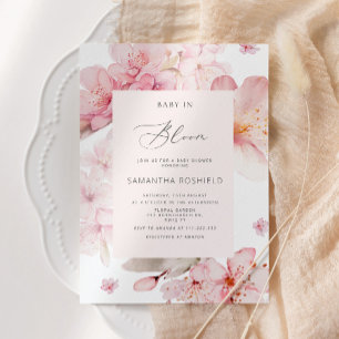 Sakura girl Baby in bloom baby shower Invitation