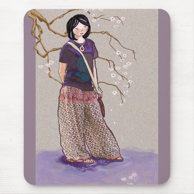 Sakura girl mouse mat (Front)
