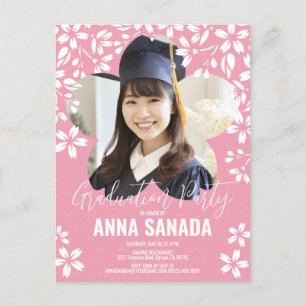 SAKURA Graduation party Invitation Postcard