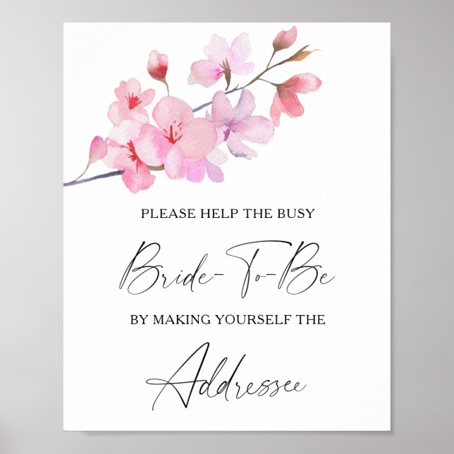 Sakura - help the busy bride Address Poster (Front)
