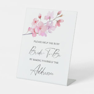 Sakura - help the busy bride Address Poster Pedestal Sign