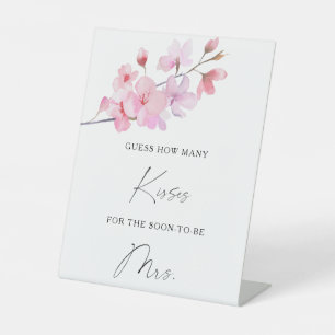 Sakura - How many kisses bridal shower game Pedestal Sign