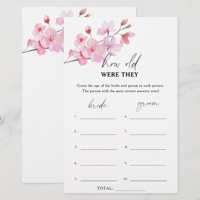 Sakura - How old were they bridal game (Front/Back)