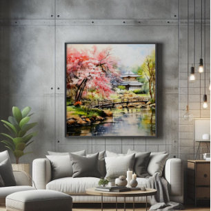 Sakura in Japanese Garden Photo Print
