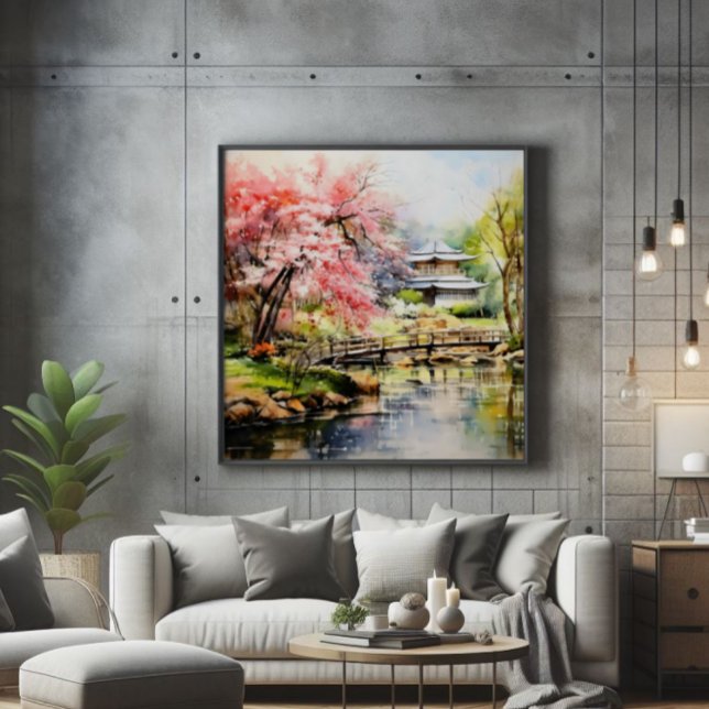 Sakura in Japanese Garden Photo Print (Creator Uploaded)