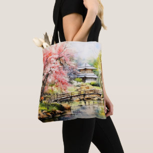 Sakura in Japanese Garden Tote Bag