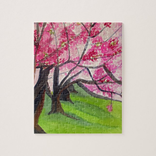 Sakura Japanese Cherry Blossom art Jigsaw Puzzle (Vertical)