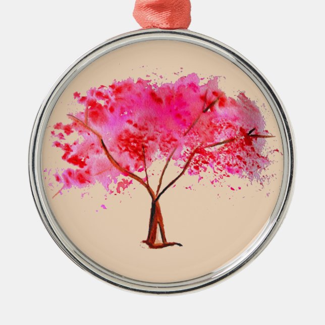 Sakura Japanese Cherry Blossom art Metal Tree Decoration (Front)