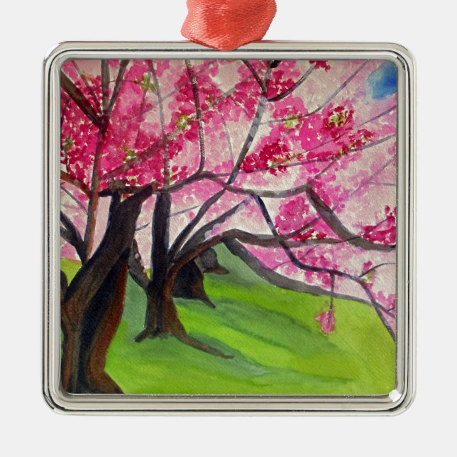 Sakura Japanese Cherry Blossom art Metal Tree Decoration (Front)