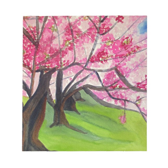 Sakura Japanese Cherry Blossom art Notepad (Front)