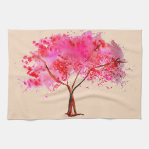 Sakura Japanese Cherry Blossom art Tea Towel