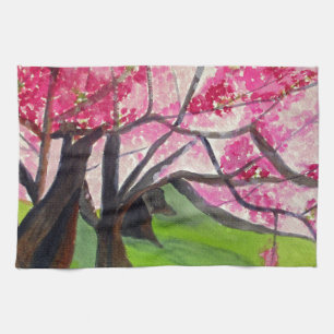 Sakura Japanese Cherry Blossom art Tea Towel