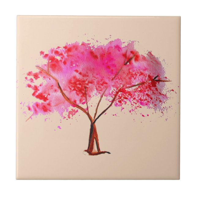 Sakura Japanese Cherry Blossom art Tile (Front)