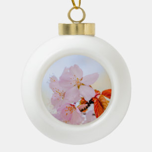 Sakura - Japanese cherry blossom Ceramic Ball Christmas Ornament