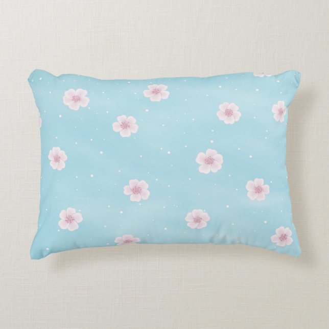 Sakura Japanese Cherry Blossom Floral Decorative Cushion (Front)