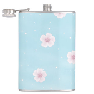 Sakura Japanese Cherry Blossom Floral Hip Flask