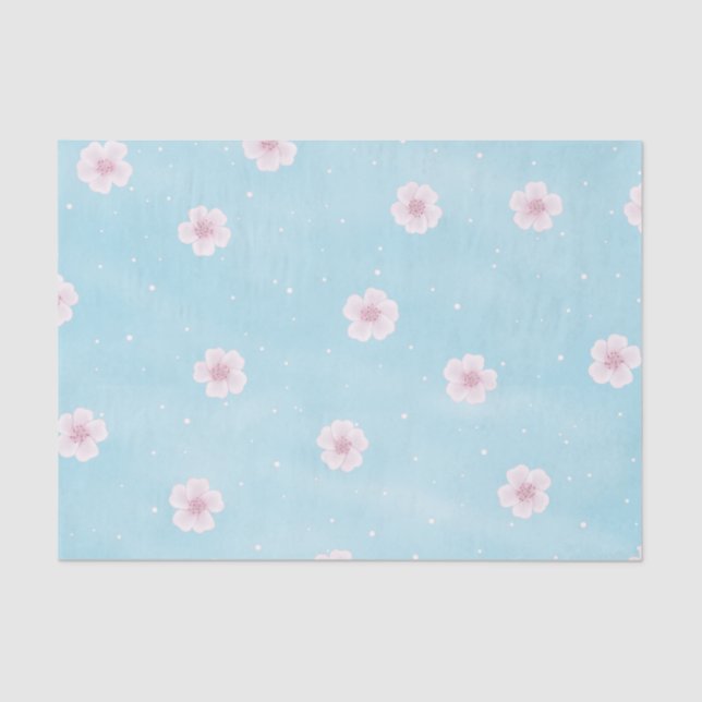 Sakura Japanese Cherry Blossom Floral Tissue Paper (Front)