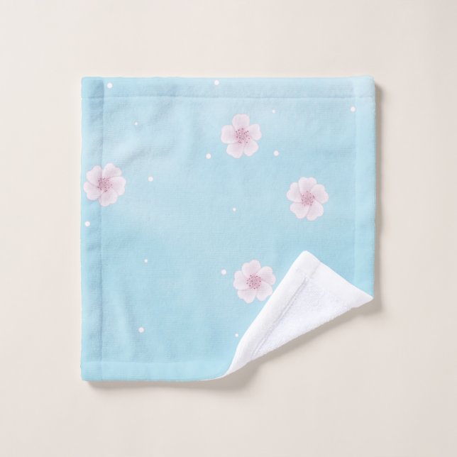 Sakura Japanese Cherry Blossom Floral Wash Cloth (Wash Cloth)