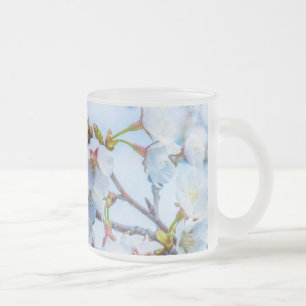 Sakura - Japanese Cherry Blossom Frosted Glass Coffee Mug