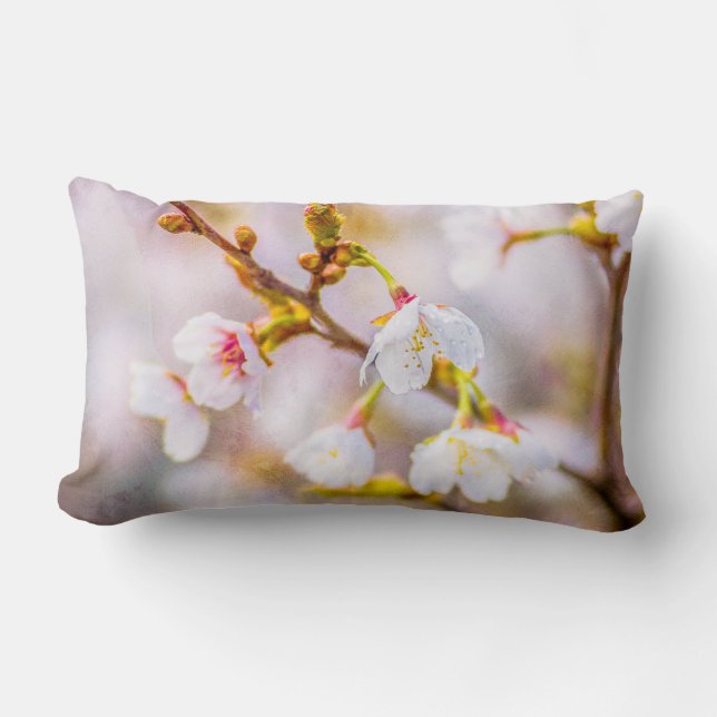 Sakura - Japanese Cherry Blossom Lumbar Cushion (Front)