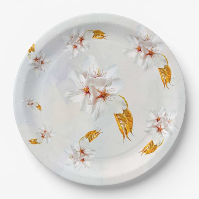 Sakura - Japanese cherry blossom Paper Plate (Front)