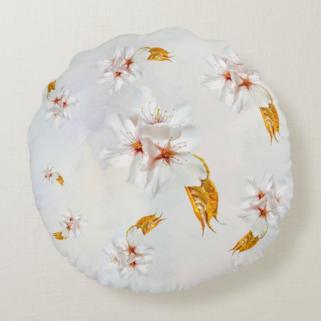 Sakura - Japanese cherry blossom Round Cushion (Back)