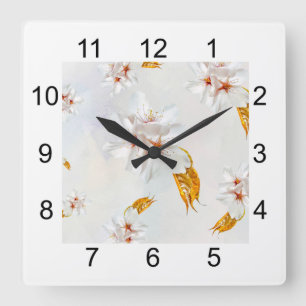 Sakura - Japanese cherry blossom Square Wall Clock