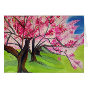 Sakura Japanese Cherry Blossom watercolor art