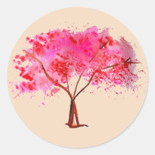 Sakura Japanese Cherry Blossom wedding Classic Round Sticker