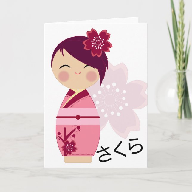 Sakura Kokeshi Card (Front)