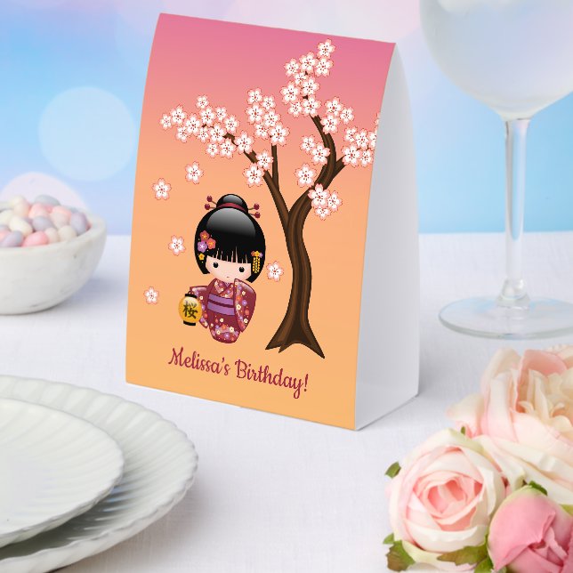 Sakura Kokeshi Doll Cute Geisha Girl Orange (Insitu(Wedding))