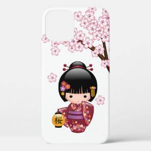 Sakura Kokeshi Doll - Cute Japanese Geisha Girl iPhone 12 Case