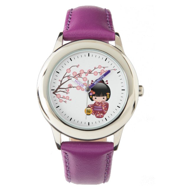 Sakura Kokeshi Doll - Japanese Geisha Girl Watch (Front)