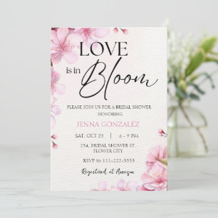 Sakura Love Bloom Cherry Blossom Bridal Shower  Invitation