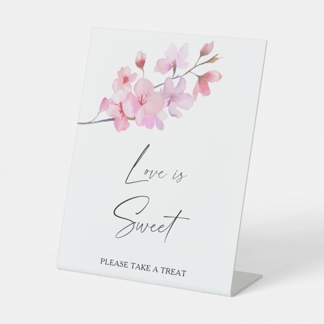 sakura - love is sweet take a treat pedestal sign (Front)
