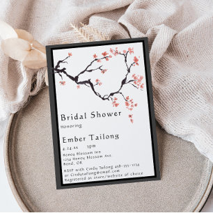 Sakura Mountain   Casual Border Bridal Shower Invitation